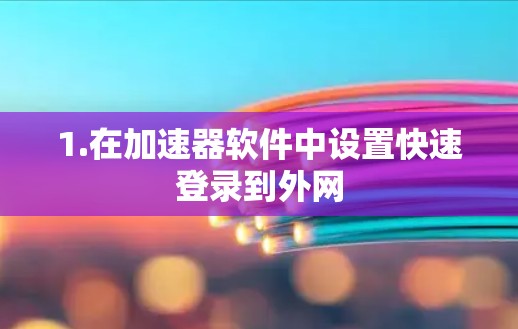 1.在加速器软件中设置快速登录到外网 1.在加速器软件中设置快速登录到外网