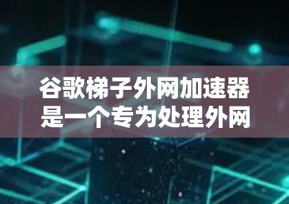 谷歌<strong>梯子</strong>外网加速器是一个专为处理外网内容而设计的加速工具，主要功能是将外网文件（如视频、图片、音频等）传输到目标服务器，提升网页打分。以下是关于该工具的详细信息