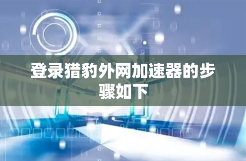 登录猎豹外网加速器的步骤如下