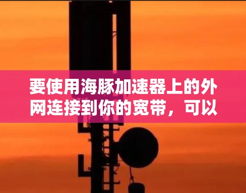 要使用海豚加速器上的外网连接到你的宽带，可以按照以下步骤操作