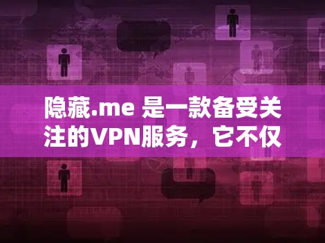 隐藏.me 是一款备受关注的VPN服务，它不仅提供强大的隐私功能，还支持多种设备和网络环境。以下是隐藏.me 的评测和对隐私功能与线路分析的详细分析